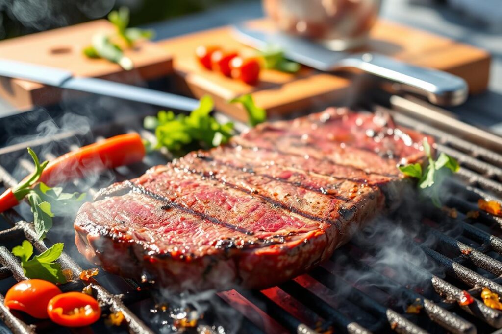 Cooking picanha steak