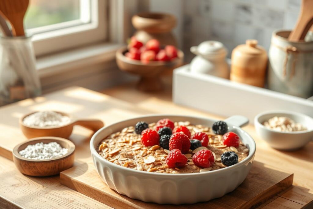 almond flour baked oats