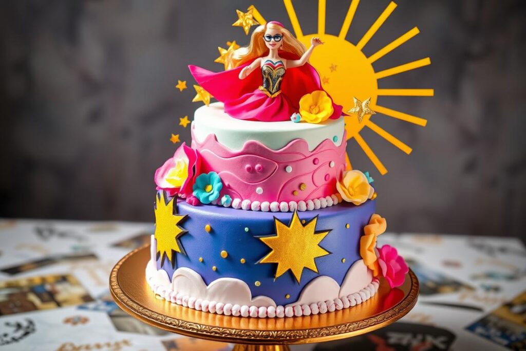 barbie superhero cake