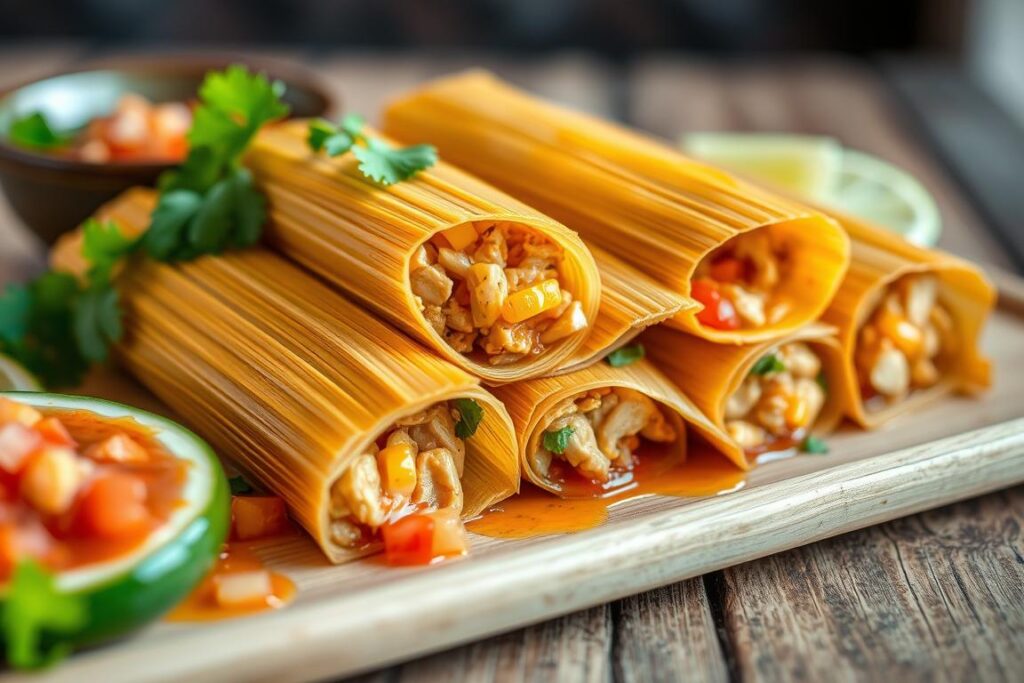 chicken cheese and chili tamales