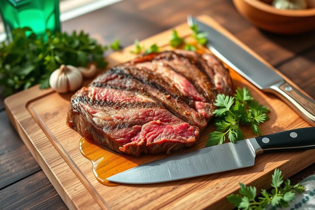 preparing bavette steak