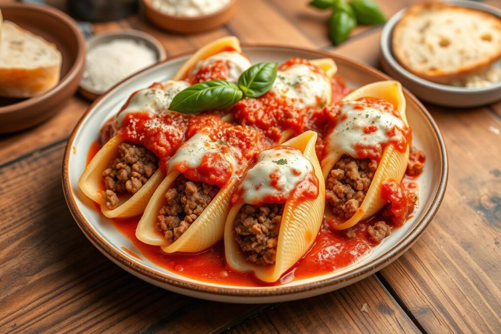 stuffed shells with meat